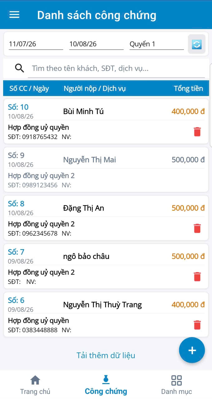 Danh sách công chứng GoNotary